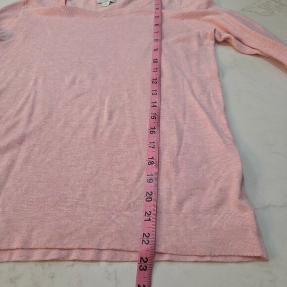 J. Crew Teddie Sweater Small Pink Cotton Lightweight Long Sleeve Preppy Girly - Picture 8 of 8